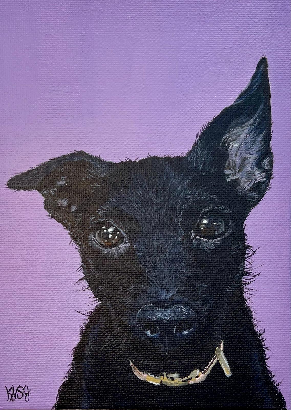 Hand-painted Acrylic Painting pet portrait of Haru